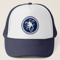 Niedlicher Navy Blue & White Octopus