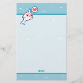 Niedlicher Nerd Narwhal Briefpapier