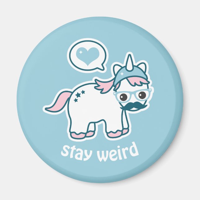 Niedlicher Nerd Unicorn Magnet (Vorne)