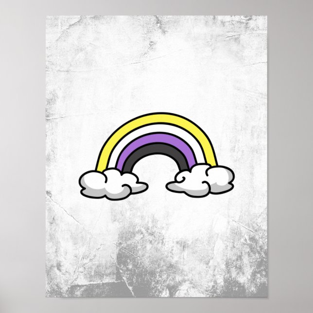 Niedlicher nichtbinärer Regenbogen Poster (Vorne)