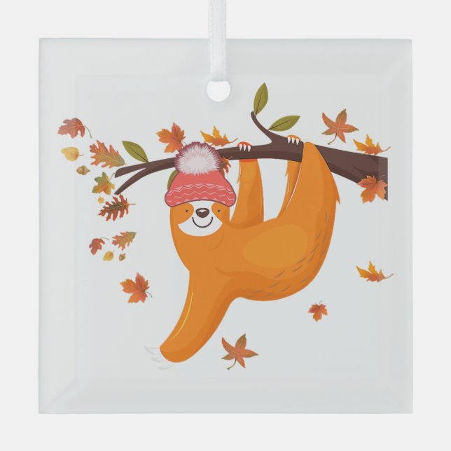 niedlicher Niederschlag Herbst lässt glücklich Dan Ornament Aus Glas (Vorderseite)