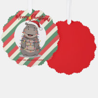 Niedlicher Nilpferd-Weihnachtsbaum-Zoo-Safari-Weih