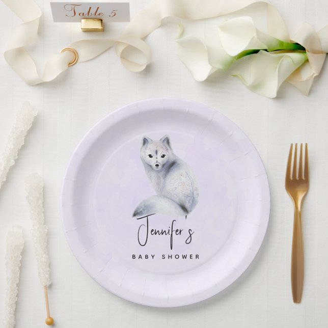 Niedlicher Nordic Fox mit Bläsermarkierungen Babyd Pappteller (Hochzeit)