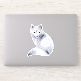 Niedlicher Nordic Fox mit floralen Markierungen Aufkleber