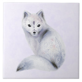Niedlicher Nordic Fox mit floralen Markierungen Fliese