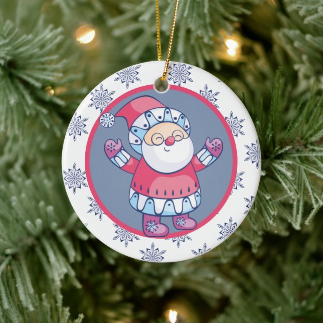 Niedlicher Nordic Style Weihnachtsmann Kinder Pers Keramik Ornament (Baum)
