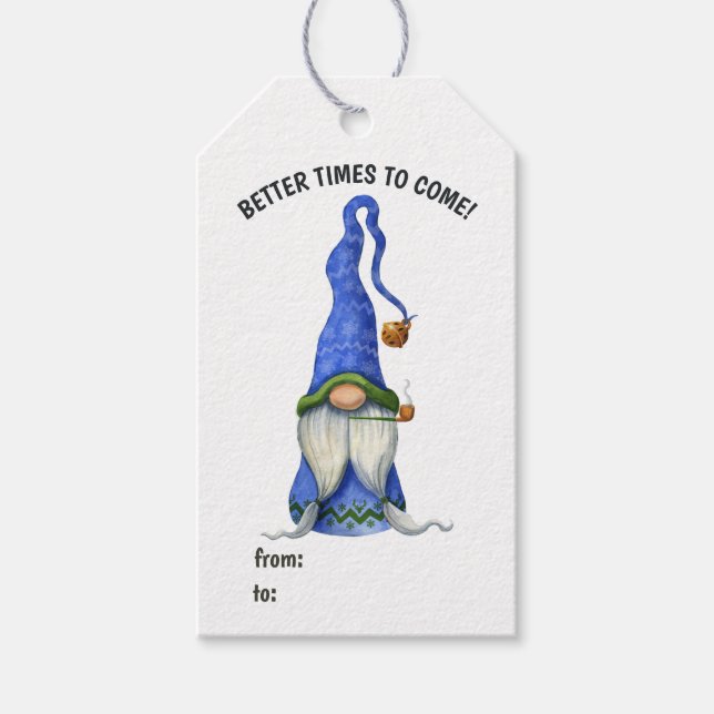 Niedlicher Nordischer Weihnachtsgnome Geschenkanhänger (Vorderseite)