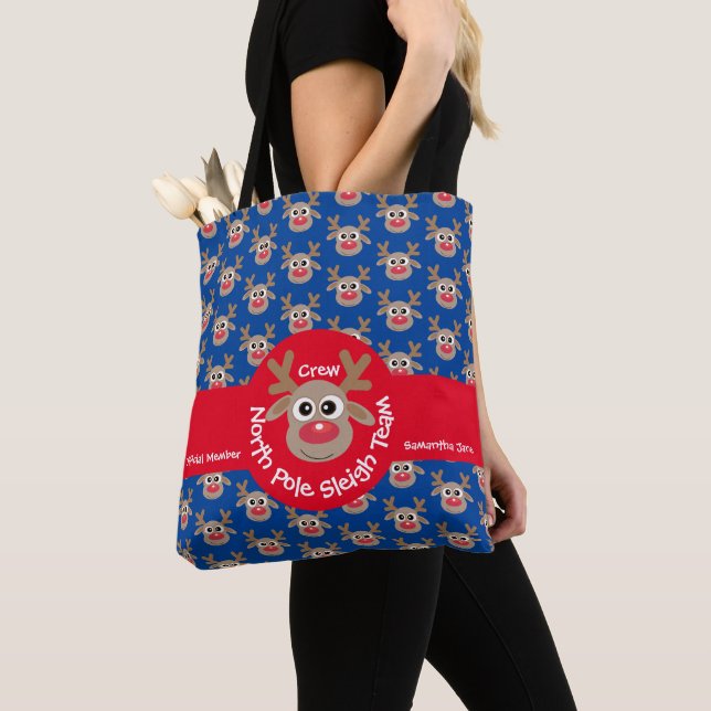 Niedlicher Nordpol Schlittelmannschaft Crew Rentie Tasche (Von Nahem)