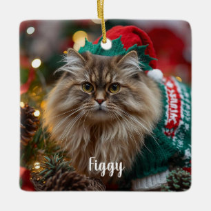 Niedlicher Norwegischer Wald Weihnachten Personali Keramikornament