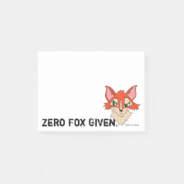 Niedlicher Nullfuchs, verabreicht von Rotem Orange Post-it Klebezettel