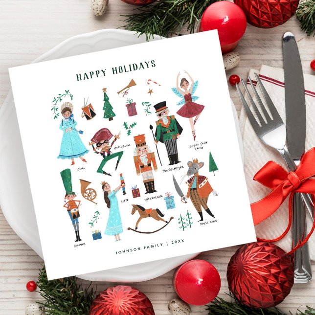 Niedlicher Nussknacker Weihnachten Serviette (Cute nutcracker ballet Christmas Napkins)