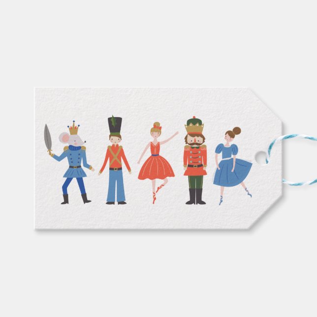 Niedlicher Nutcracker Personalisiert Weihnachten Geschenkanhänger (Vorderseite (Horizontal))