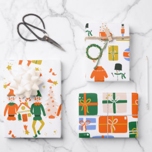 Niedlicher Nutcracker Weihnachtsgeschenk Geschenkpapier Set