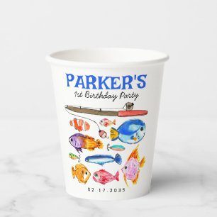 Niedlicher O-Fish-al-Reel Spaß Gone Fish Angeln Ge Pappbecher