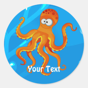 Niedlicher Octopus-Aufkleber Runder Aufkleber