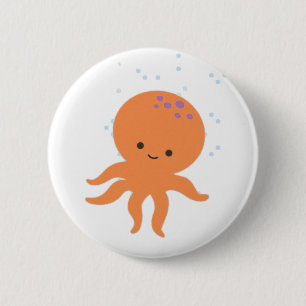 Niedlicher Octopus-Cartoon Button