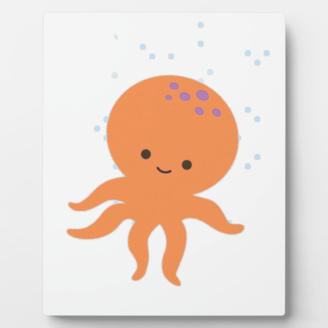 Niedlicher Octopus-Cartoon Fotoplatte (Vorderseite)