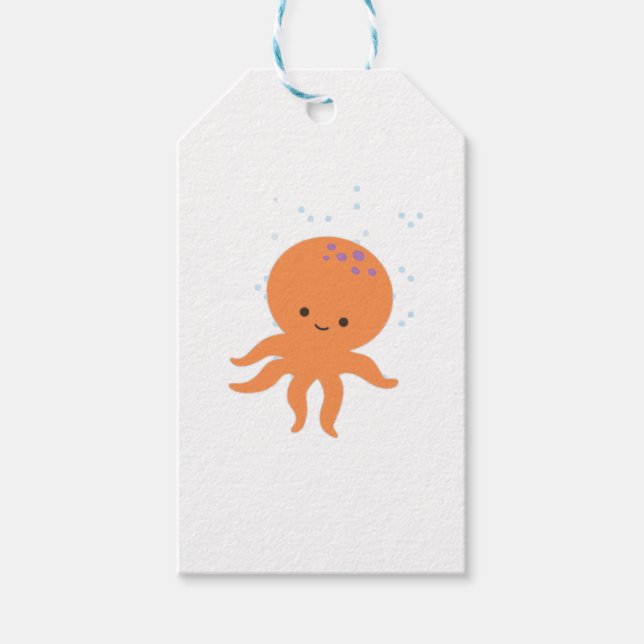 Niedlicher Octopus-Cartoon Geschenkanhänger (Vorderseite)