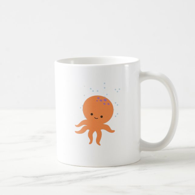 Niedlicher Octopus-Cartoon Kaffeetasse (Rechts)