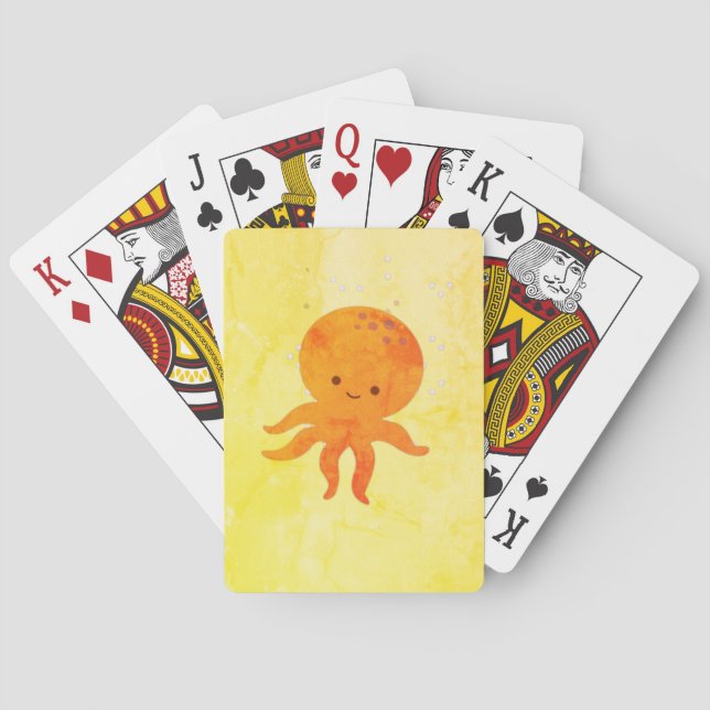 Niedlicher Octopus-Cartoon Spielkarten (Rückseite)