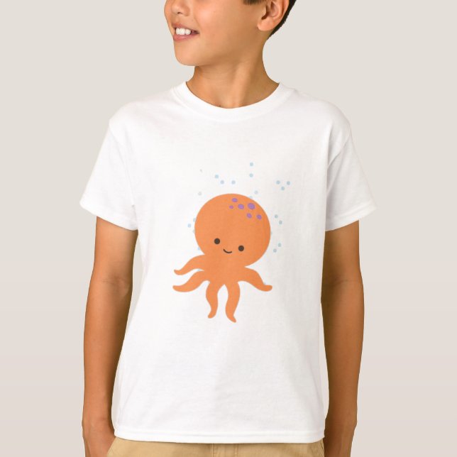 Niedlicher Octopus-Cartoon T-Shirt (Vorderseite)