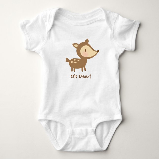 Niedlicher oh Rotwild-Wortspiel-Spaß für Babys Baby Strampler (Vorderseite)