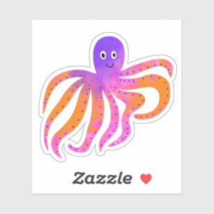 Niedlicher Oktopus Aufkleber