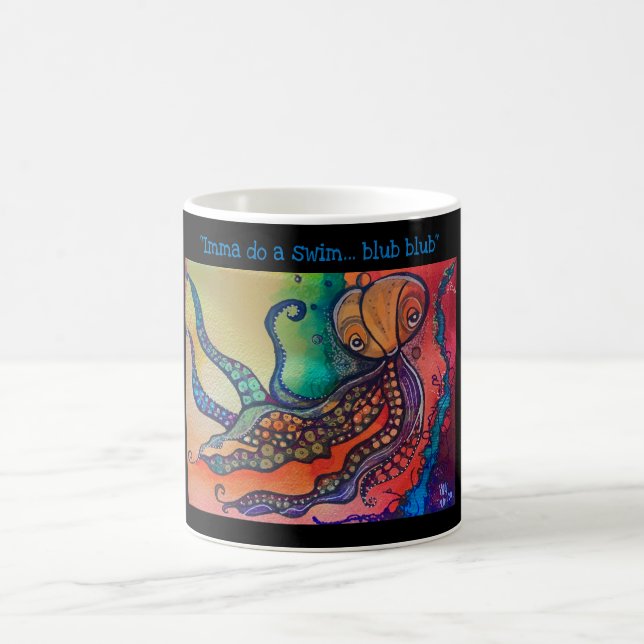 Niedlicher Oktopus aus der Serie "Imma do a swimmi Kaffeetasse (Mittel)