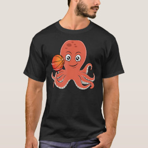 Niedlicher Oktopus Baketball-Ball-Sportplatz T-Shirt