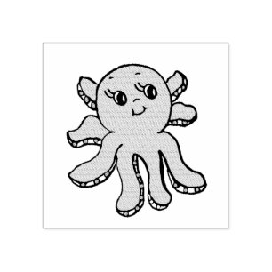 Niedlicher Oktopus Gummistempel