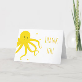 Niedlicher Oktopus Herzgelb Dankeschön-Karte Dankeskarte