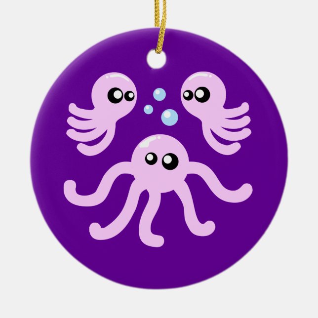 Niedlicher Oktopus Keramikornament (Vorne)