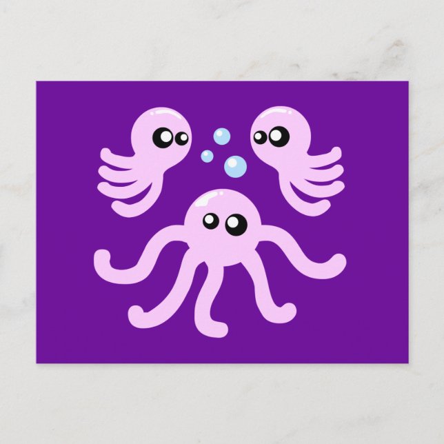 Niedlicher Oktopus Postkarte (Vorderseite)