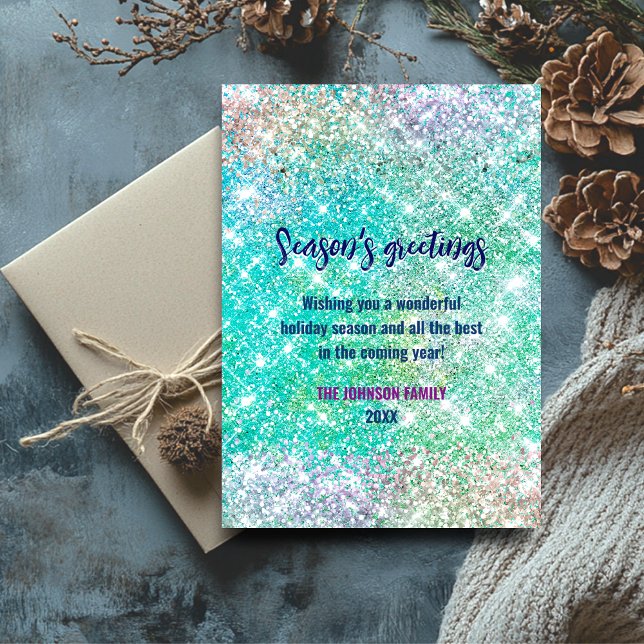 Niedlicher ombre grün Glitzer Weihnachten neues Ja (Von Creator hochgeladen)