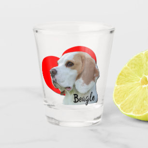 Niedlicher Orange Beagle Fur Baby Liebe Herz Schnapsglas