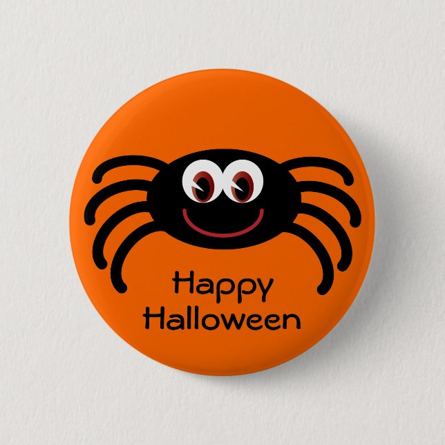 Niedlicher Orange Halloween-Spielleiter Button (Vorderseite)