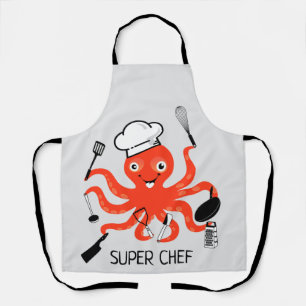 Niedlicher Orange Octopus Koch Personalisieren Schürze