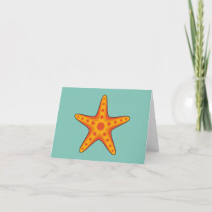 Niedlicher Orange Starfish Cartoon Dankeskarte
