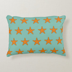 Niedlicher Orange Starfish Cartoon Dekokissen