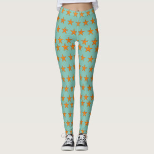 Niedlicher Orange Starfish Cartoon Leggings