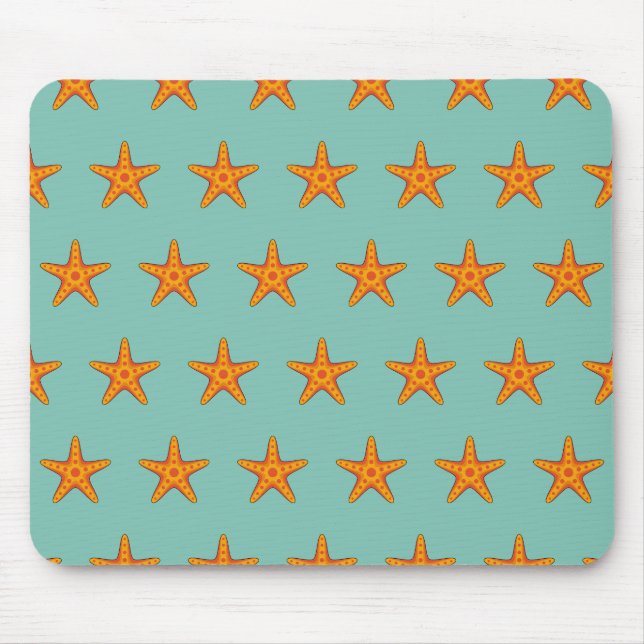 Niedlicher Orange Starfish Cartoon Mousepad (Vorne)