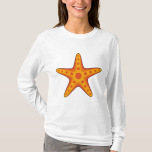 Niedlicher Orange Starfish Cartoon T-Shirt