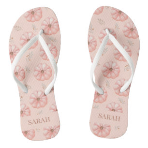 Niedlicher Orangefarbener Kürbisfall Flip Flops