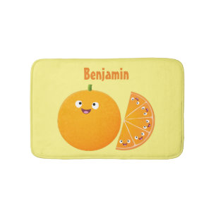 Niedlicher Orangenfrucht-Cartoon Badematte