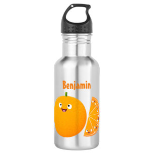 Niedlicher Orangenfrucht-Cartoon Edelstahlflasche