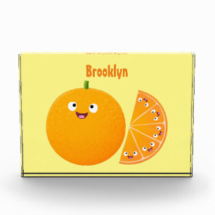 Niedlicher Orangenfrucht-Cartoon Fotoblock