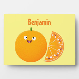 Niedlicher Orangenfrucht-Cartoon Fotoplatte
