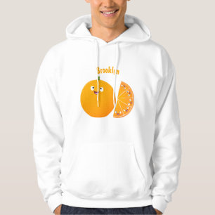 Niedlicher Orangenfrucht-Cartoon Hoodie
