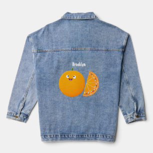 Niedlicher Orangenfrucht-Cartoon Jeansjacke