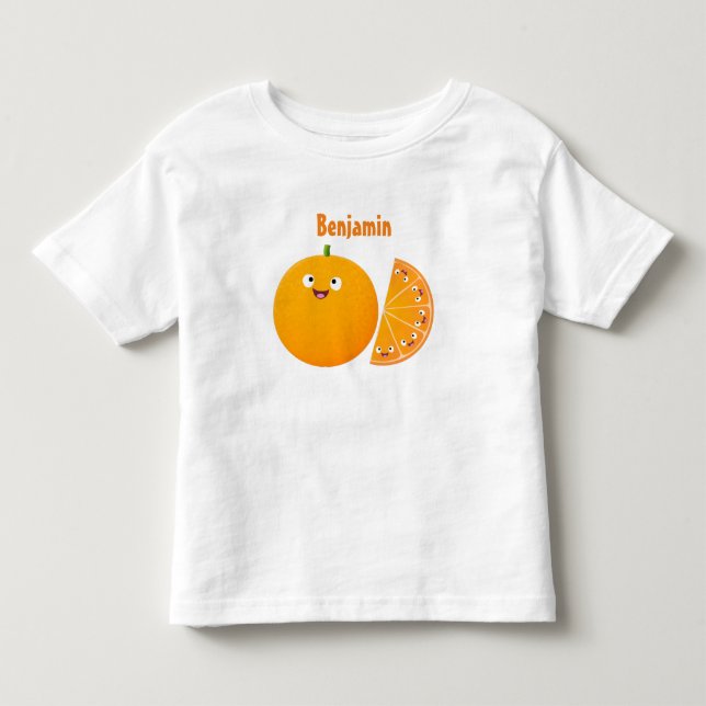 Niedlicher Orangenfrucht-Cartoon Kleinkind T-shirt (Vorderseite)
